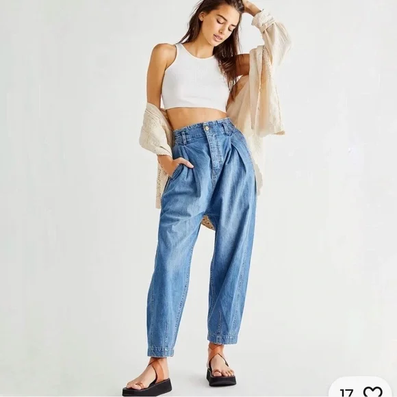 Free People Sawyer Super High Rise Jeans Size L - Picture 9 of 11